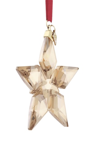 Etoile en cristaux Swarovski et plaquée or jaune Festive 2023 - 7,7 x 1,5 x 7,2 cm