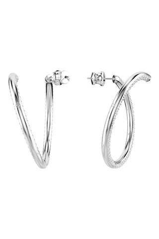 Boucles d’oreilles ornées de cristaux Swarovski - Argenté et blanc