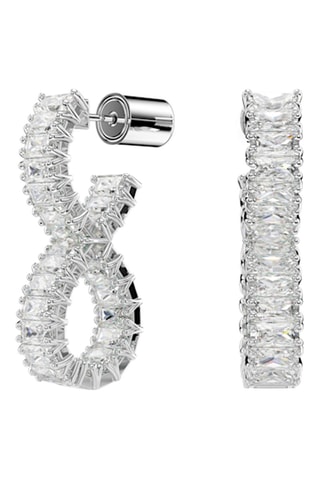 Boucles d’oreilles ornées de cristaux Swarovski - Argenté et blanc