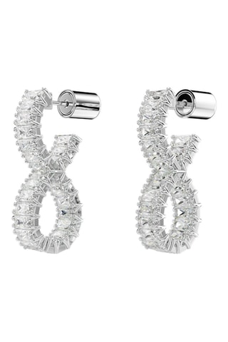 Boucles d’oreilles ornées de cristaux Swarovski - Argenté et blanc