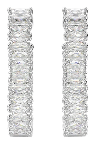 Boucles d’oreilles ornées de cristaux Swarovski - Argenté et blanc