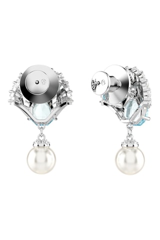 Boucles d’oreilles ornées de cristaux Swarovski - Argenté et bleu