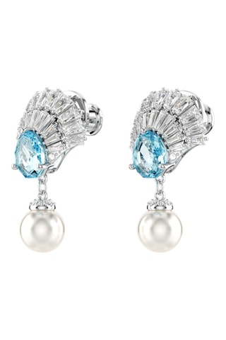 Boucles d’oreilles ornées de cristaux Swarovski - Argenté et bleu