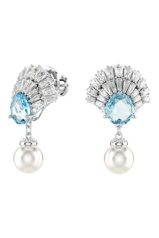 Boucles d’oreilles ornées de cristaux Swarovski - Argenté et bleu
