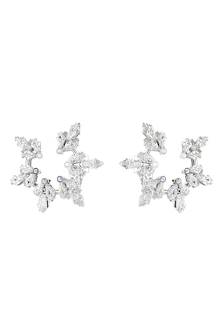 Boucles d’oreilles ornées de cristaux Swarovski - Argenté et blanc