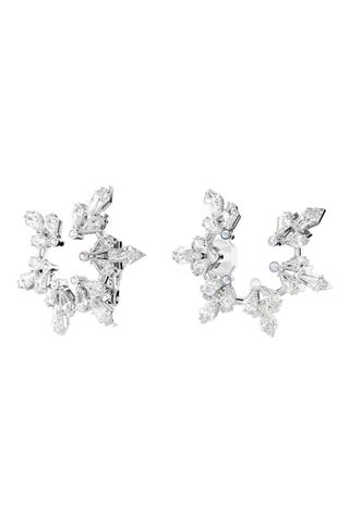 Boucles d’oreilles ornées de cristaux Swarovski - Argenté et blanc