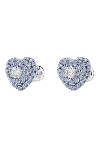 Puces ornées de cristaux Swarovski - Argenté et bleu