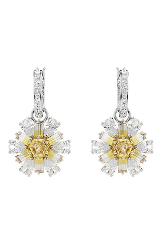 Boucles d’oreilles ornées de cristaux Swarovski - Argenté et jaune
