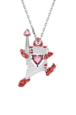 Pendentif orné de cristaux Swarovski Alice au pays des merveilles Disney - Blanc et rouge