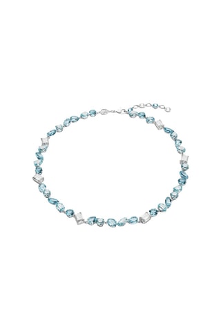 Collier orné de cristaux Swarovski - Argenté et ciel