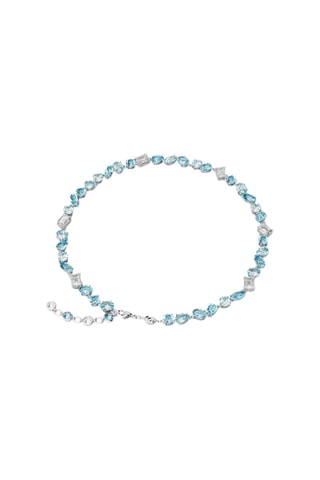 Collier orné de cristaux Swarovski - Argenté et ciel