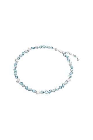 Collier orné de cristaux Swarovski - Argenté et ciel