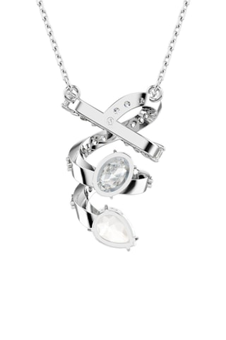 Pendentif orné de cristaux Swarovski - Argenté et blanc