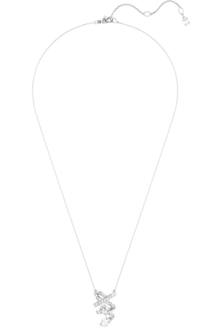 Pendentif orné de cristaux Swarovski - Argenté et blanc