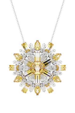 Pendentif orné de cristaux Swarovski - Jaune et blanc