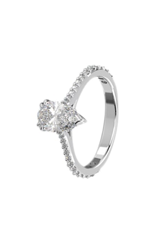 Bague ornée de cristaux Swarovski - Argenté