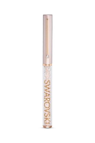 Stylo-bille orné de cristaux Swarovski - Doré rose et blanc