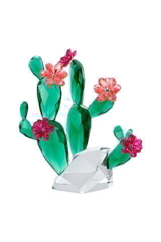 Figurine cactus en cristaux Swarovski - 13,3 x 7,8 x 11,7 cm - Vert foncé