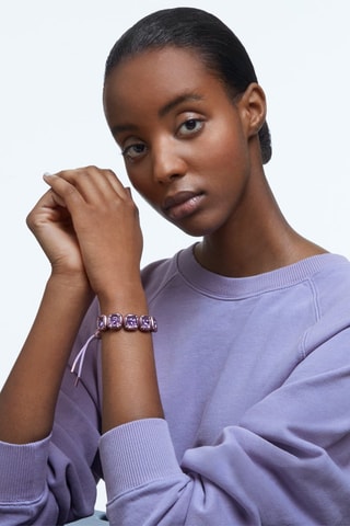Bracelet orné de cristaux Swarovski Dulcis - Violet et rose