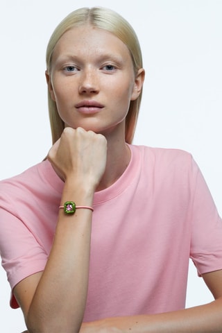 Bracelet orné de cristaux Swarovski Dulcis - Rose et vert