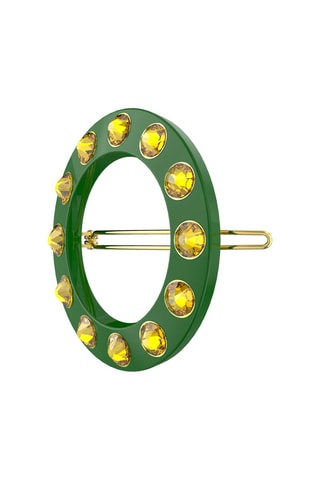 Barrette à cheveux ornée de cristaux Swarovski Chroma - Vert et jaune