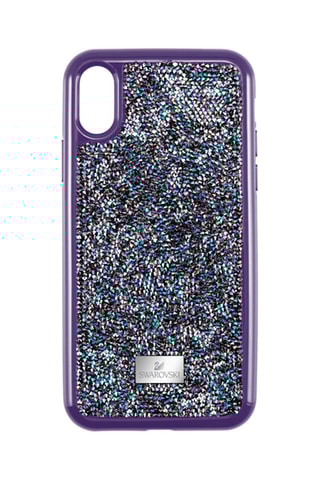 Coque iPhone X/XS ornée de cristaux Swarovski Glam Rock - Violet