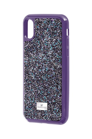Coque iPhone XS Max ornée de cristaux Swarovski Glam Rock - Violet