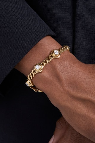 Gourmette ornée de cristaux Swarovski Numina - Plaqué or jaune