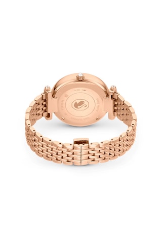 Montre à quartz en métal, dorée à l’or rose et ornée de cristaux Swarovski Crystalline Wonder