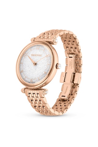 Montre à quartz en métal, dorée à l’or rose et ornée de cristaux Swarovski Crystalline Wonder