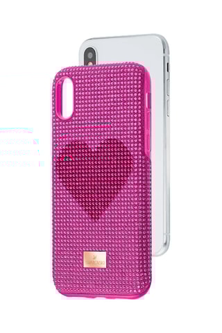 Coque iPhone X/XS ornée de cristaux Swarovski - Rose