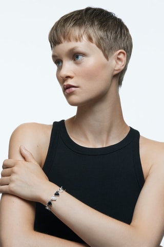 Bracelet orné de cristaux Swarovski Millenia - Blanc et noir