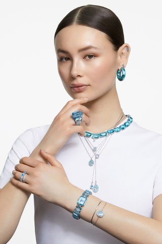 Boucles d'oreilles ornées de cristaux Swarovski Lucent - Bleu