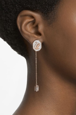 Boucles d'oreilles ornées de cristaux Swarovski Signum - Plaqué or rose et zircon