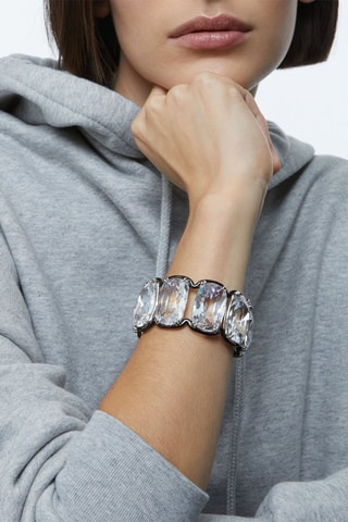 Bracelet orné de cristaux Swarovski Harmonia - Noir et blanc