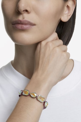 Bracelet réversible orné de cristaux Swarovski Orbita - Jaune, orange et rose