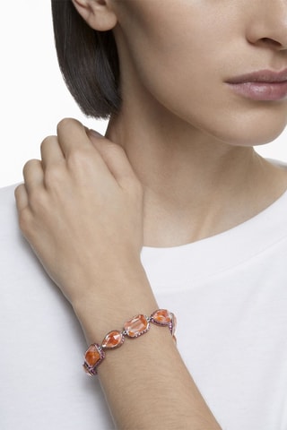 Bracelet réversible orné de cristaux Swarovski Orbita - Jaune, orange et rose