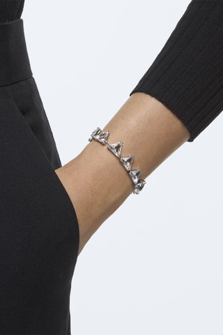 Bracelet orné de cristaux Swarovski Crystal Punk - Argenté et blanc