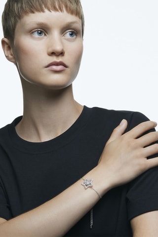 Bracelet serti de zircons et orné de cristaux Swarovski Stella - Argenté