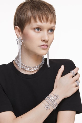 Bracelet serti de zircons et orné de cristaux Swarovski Stella - Argenté