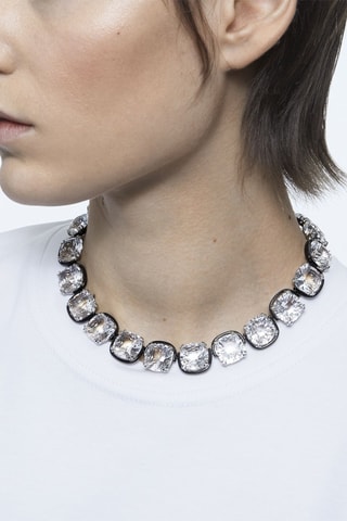 Collier orné de cristaux Swarovski Harmonia - Noir et blanc