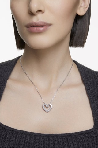 Collier orné de cristaux Swarovski Una - Argenté et blanc