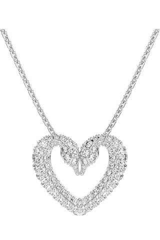 Collier orné de cristaux Swarovski Una - Argenté et blanc