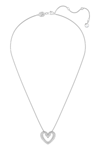 Collier orné de cristaux Swarovski Una - Argenté et blanc