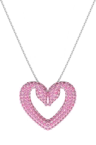 Collier orné de cristaux Swarovski Una - Argenté et rose