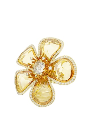 Bague ornée de cristaux Swarovksi Florere - Doré