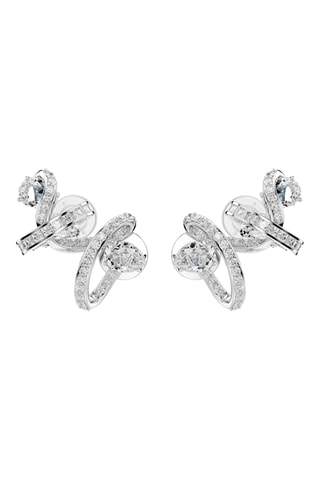 Boucles d’oreilles Hyperbola - Argenté et blanc