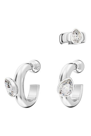 Créoles et earcuff Imber - Argenté et blanc