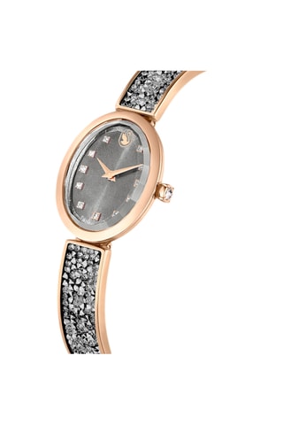 Montre à quartz en acier et plaqué or rose Crystal Rock