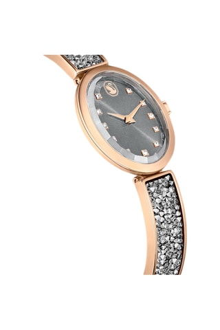 Montre à quartz en acier et plaqué or rose Crystal Rock